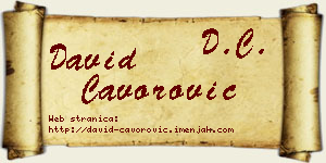 David Čavorović vizit kartica